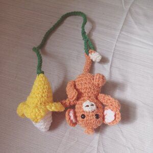Monkey + Banana Hanging Desk Decoration